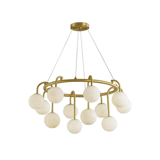 Alabaster Sphere Ring Chandelier - Sweatfully