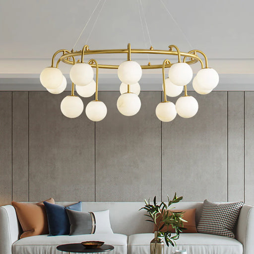 Alabaster Sphere Ring Chandelier - Sweatfully