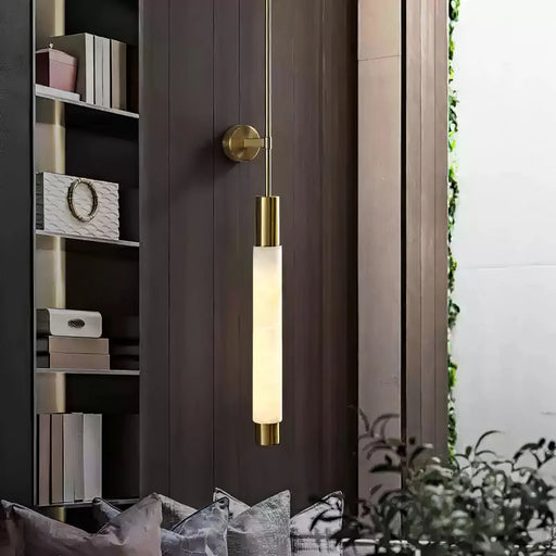 Alabaster Verita Column Wall Sconce - Sweatfully