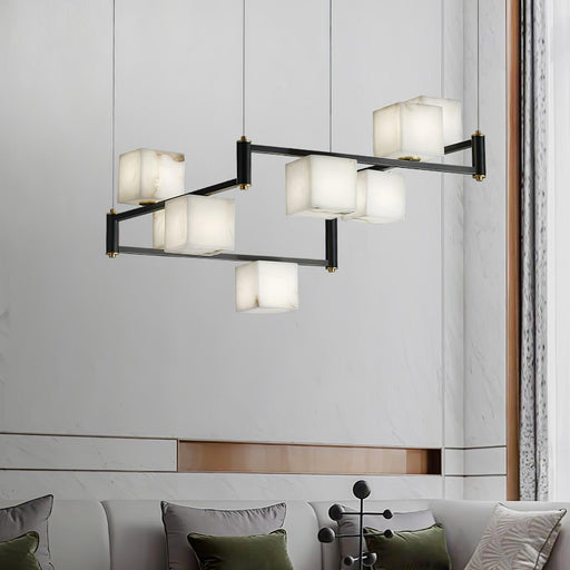 Alabaster Square Box Chandelier - Sweatfully