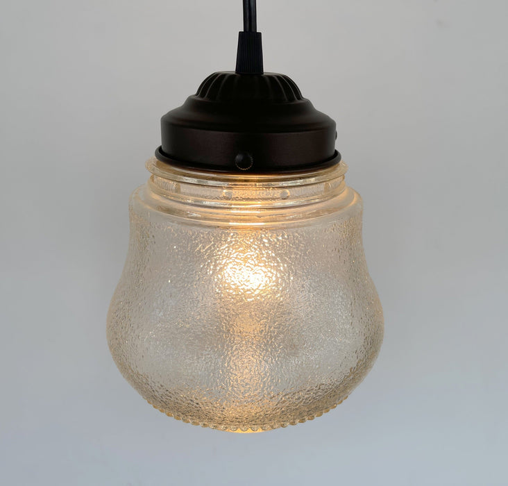 Amber Antique 1960's Glass PENDANT Light - Sweatfully