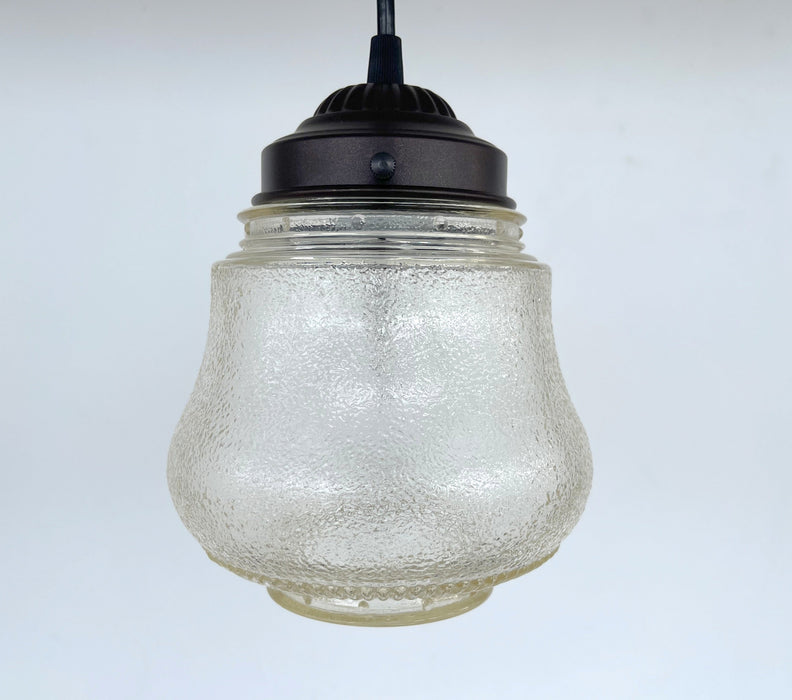 Amber Antique 1960's Glass PENDANT Light - Sweatfully