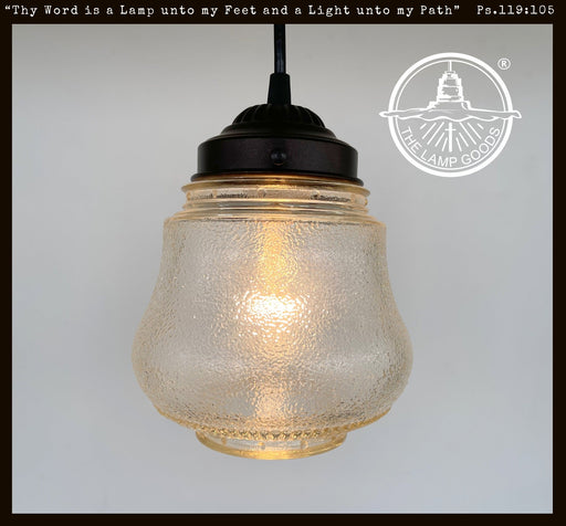 Amber Antique 1960's Glass PENDANT Light - Sweatfully