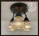 Antique HOLOPHANE 1960's CLEAR Glass Ceiling Light - Sweatfully