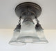 Antique HOLOPHANE 1960's CLEAR Glass Ceiling Light - Sweatfully