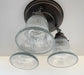 Antique HOLOPHANE 1960's CLEAR Glass Ceiling Light - Sweatfully