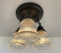 Antique HOLOPHANE 1960's CLEAR Glass Ceiling Light - Sweatfully
