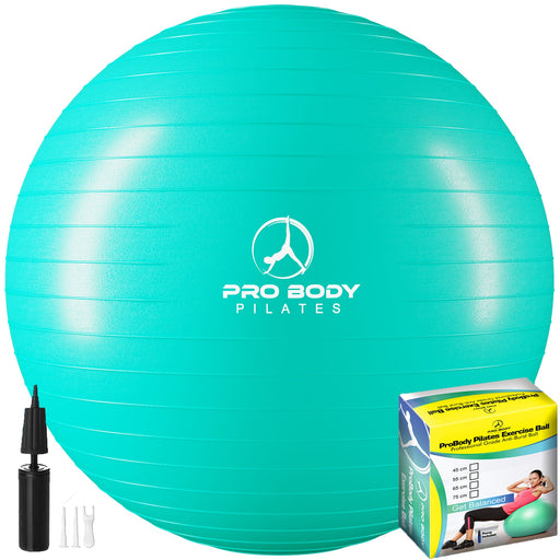 Yoga Ball for Pregnancy, Fitness, Balance, Workout at Home, Office and Physical Therapy (Aqua) - Sweatfully
