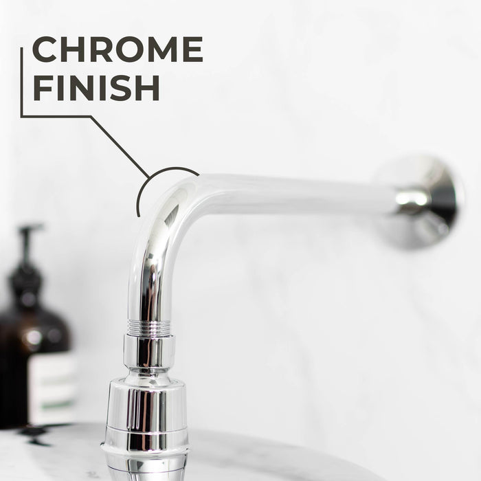 12 in. L-Shaped Shower Head Extension Arm (Chrome Finish) - Sweatfully