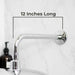 12 in. L-Shaped Shower Head Extension Arm (Chrome Finish) - Sweatfully