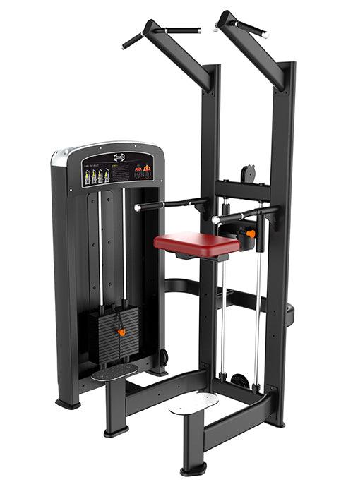 Elite Selectorized Assisted Chin/Dip - Muscle D Fitness - Commercial Grade - Adjustable - Pin Selectorized - Back & Shoulder Combo Machine - Sweatfully