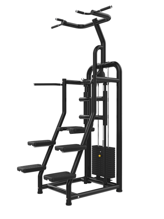 Vogue Assisted Chin/Dip - Muscle D Fitness - Adjustable - Pin Selectorized - Back Tricep Combo - Sweatfully