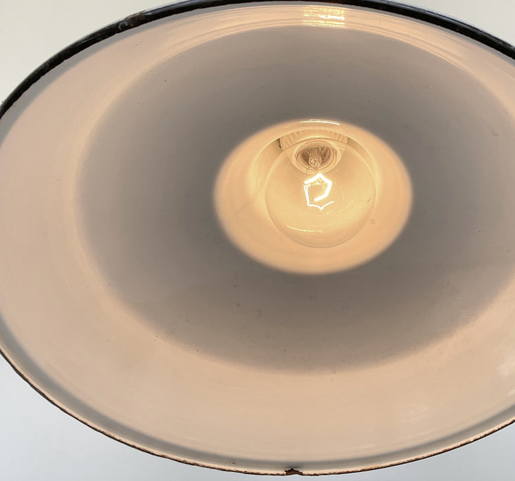 Large ORIGINAL FARM BARN White Enamel Pendant Light - Sweatfully