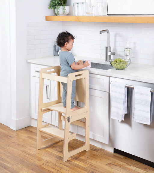 Date - 4 in 1 Kitchen Tower, Desk, Step Stool and Chalkboard - Sweatfully