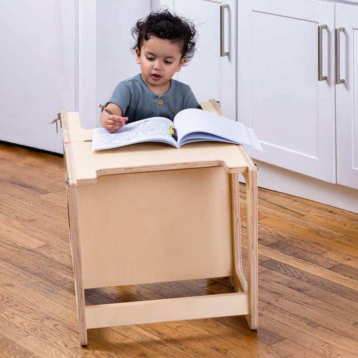 Date - 4 in 1 Kitchen Tower, Desk, Step Stool and Chalkboard - Sweatfully