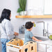 Plum 3-in-1 Foldable Kitchen Tower, Step Stool & Chalkboard for Toddlers - Sweatfully
