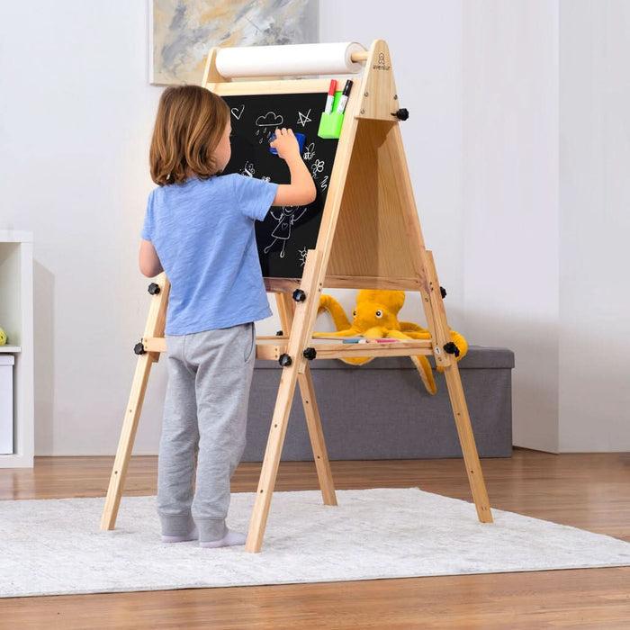 Foldable Kids Easel – 3 Adjustable Heights, Art Station for Drawing & Painting - Sweatfully