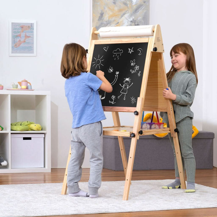 Foldable Kids Easel – 3 Adjustable Heights, Art Station for Drawing & Painting - Sweatfully