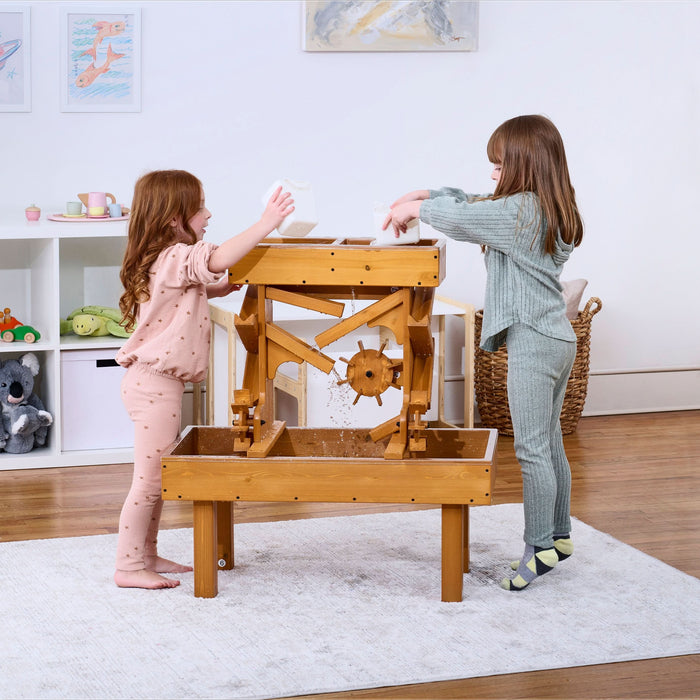 Outdoor Wooden Water Table for Toddlers | Kids’ Sensory Play Station - Sweatfully