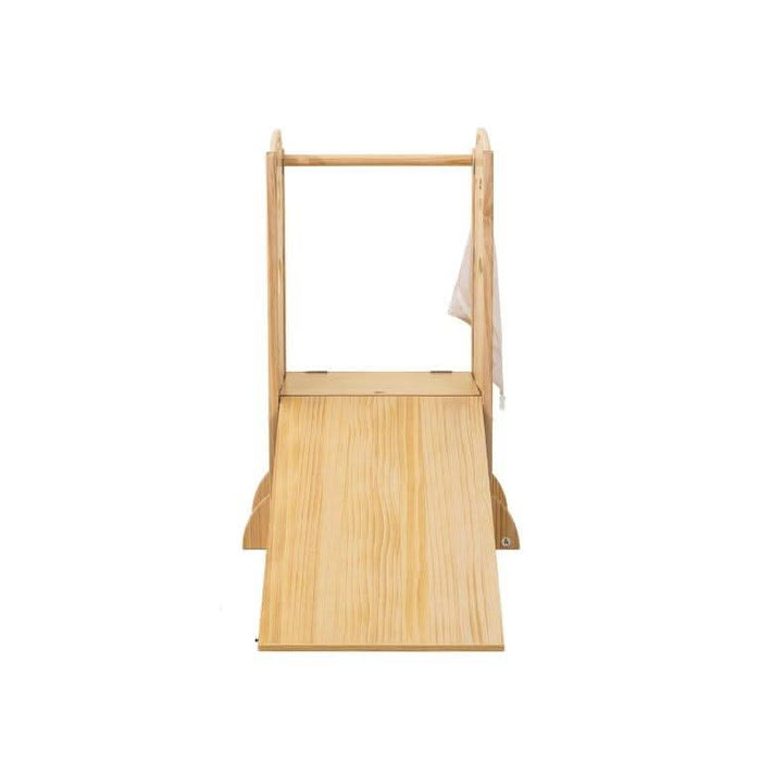 Laurel 4-in-1 Foldable Kitchen Tower, Step Stool, Slide & Chalkboard for Toddlers - Sweatfully