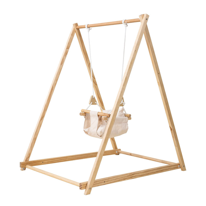 Spruce - Baby and Toddler Foldable Wooden Swing Set - Sweatfully