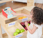 Cypress Wooden Market Stand – Pretend Play Shop for Kids with Storage - Sweatfully