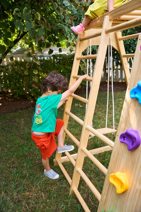 Magnolia 7-in-1 Real Wood Playset | Indoor & Outdoor Climbing Gym for Kids - Sweatfully