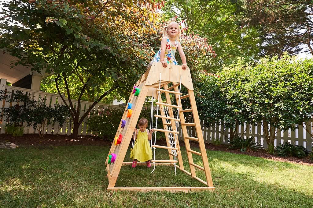 Magnolia 7-in-1 Real Wood Playset | Indoor & Outdoor Climbing Gym for Kids - Sweatfully