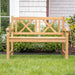Åre 2 Person Natural Teak Outdoor Patio and Garden Bench - Sweatfully