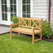 Åre 2 Person Natural Teak Outdoor Patio and Garden Bench - Sweatfully