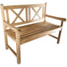 Åre 2 Person Natural Teak Outdoor Patio and Garden Bench - Sweatfully