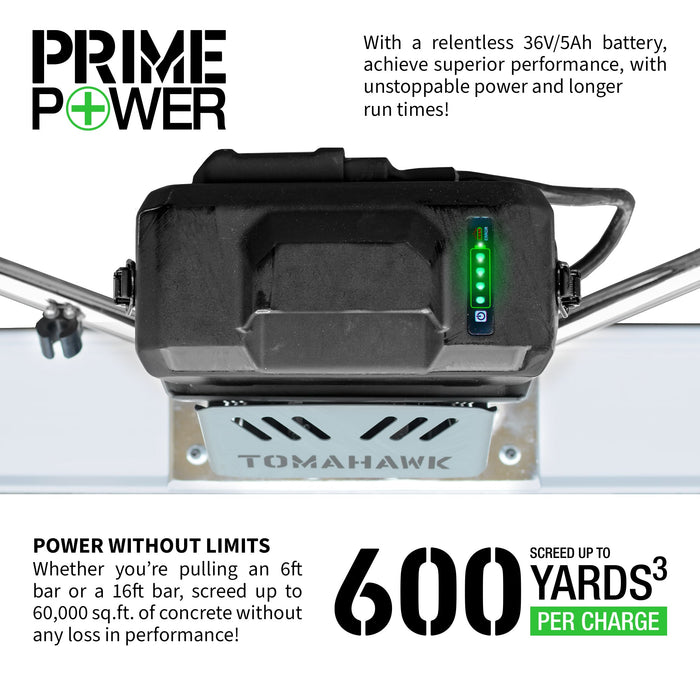 Battery Powered Vibrating Concrete Power Screed 36V/5Ah Float Finishing Tool (Choose 4ft, 6ft, 8ft, 10ft, 12ft, 14ft) - Sweatfully