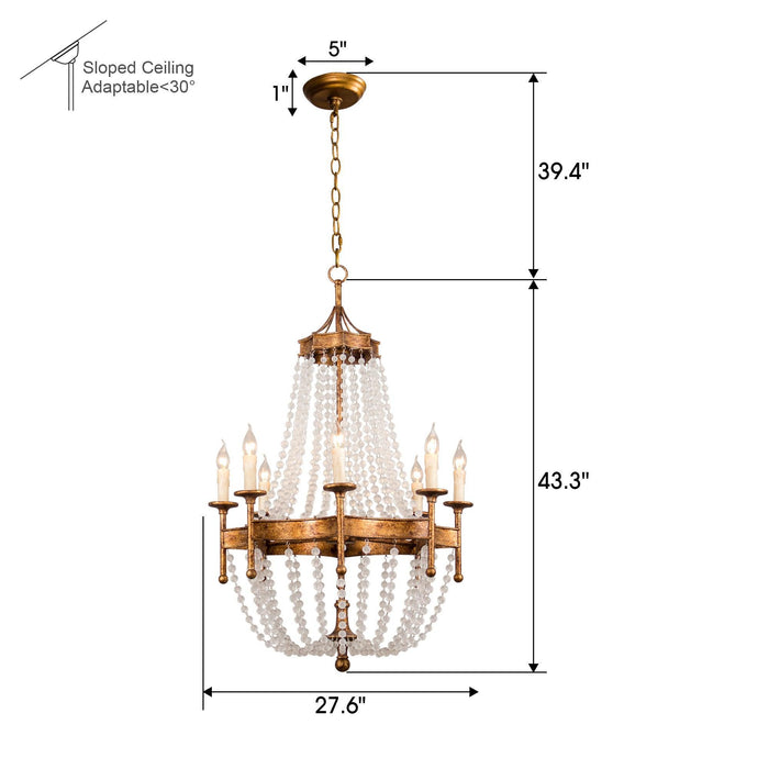 Chappell 8-Light Rustic Gold Candle Style Empire Chandelier - Sweatfully