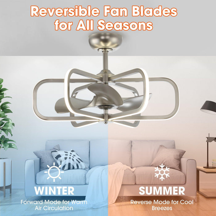 30" Theron Modern DC Motor Downrod Mount Reversible Ceiling Fan with LED Lighting and Remote Control - Sweatfully