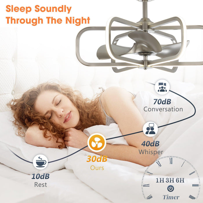 30" Theron Modern DC Motor Downrod Mount Reversible Ceiling Fan with LED Lighting and Remote Control - Sweatfully