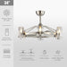 34" Bucholz Modern DC Motor Brushed Nickel Downrod Mount Reversible Ceiling Fan with LED Lighting and Remote Control - Sweatfully