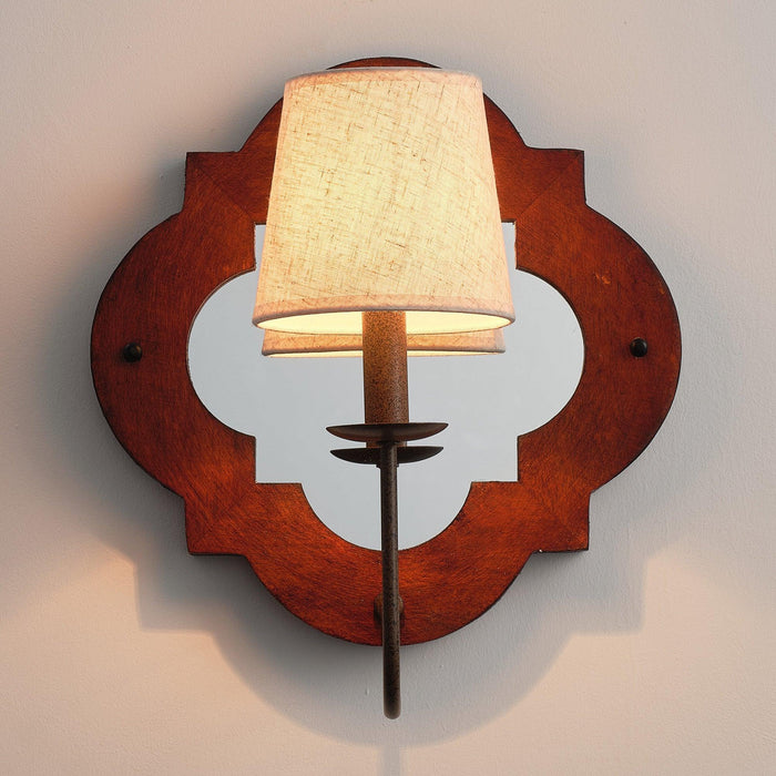 1-Light Rustic Iron Wood Wall Sconce Lighting - Sweatfully