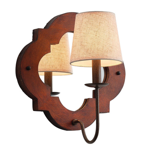 1-Light Rustic Iron Wood Wall Sconce Lighting - Sweatfully