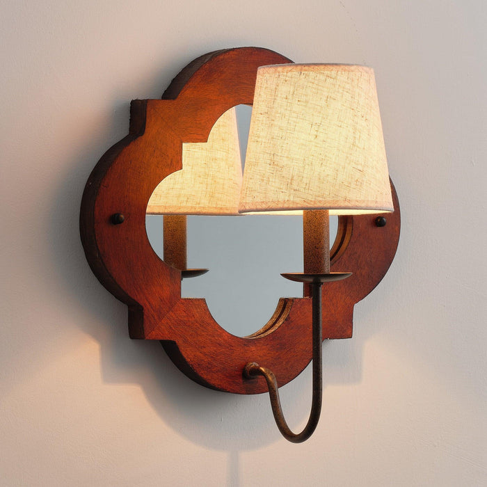 1-Light Rustic Iron Wood Wall Sconce Lighting - Sweatfully