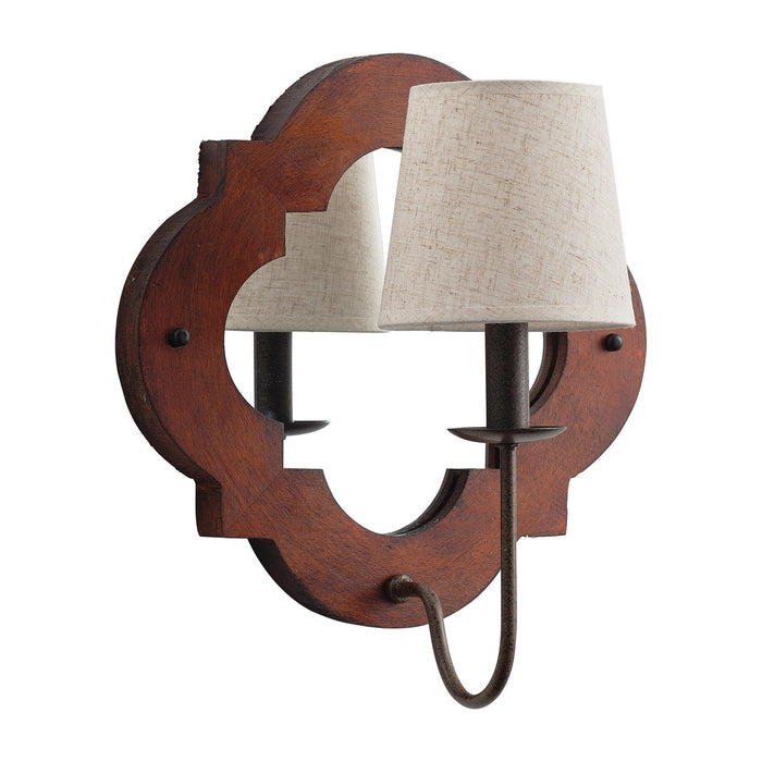 1-Light Rustic Iron Wood Wall Sconce Lighting - Sweatfully