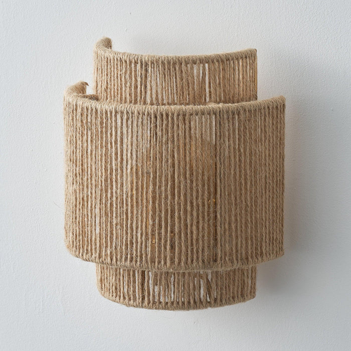1-Light Farmhouse Rattan Wall Sconce Lighting - Sweatfully