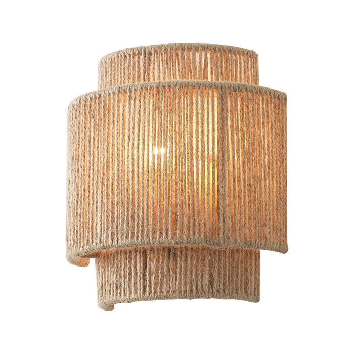 1-Light Farmhouse Rattan Wall Sconce Lighting - Sweatfully