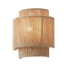 1-Light Farmhouse Rattan Wall Sconce Lighting - Sweatfully
