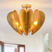 19 Inch Elvira 6-Light Farmhouse Vintage Distressed Golden Semi-Flush Mount Ceiling Light - Sweatfully