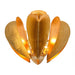 19 Inch Elvira 6-Light Farmhouse Vintage Distressed Golden Semi-Flush Mount Ceiling Light - Sweatfully