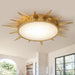 25 Inch Dana Vintage Golden Sunburst Flush Mount LED Light - Sweatfully