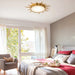 25 Inch Dana Vintage Golden Sunburst Flush Mount LED Light - Sweatfully