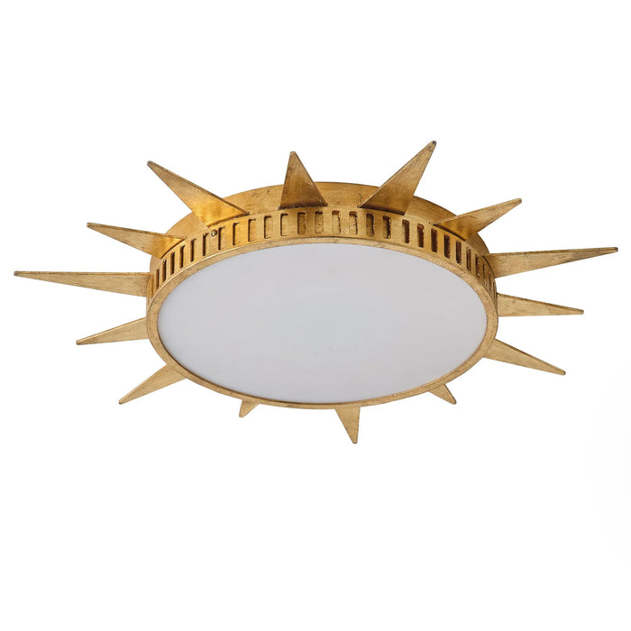 25 Inch Dana Vintage Golden Sunburst Flush Mount LED Light - Sweatfully