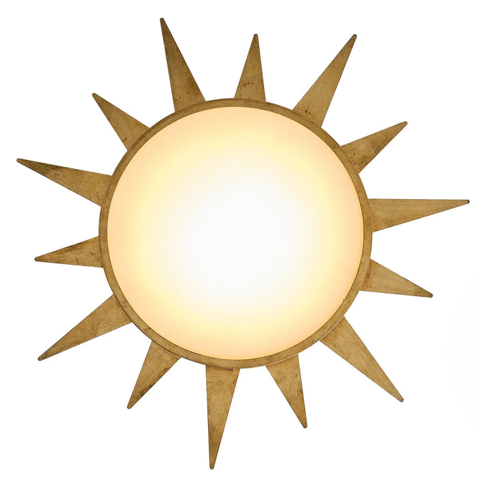 25 Inch Dana Vintage Golden Sunburst Flush Mount LED Light - Sweatfully