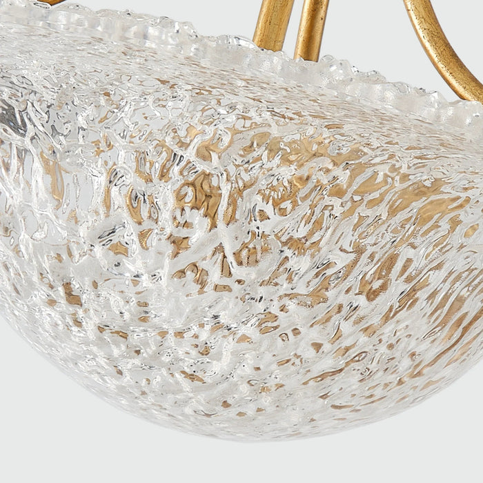16 Inch Page 3-Light Vintage Golden Semi-Flush Mount Ceiling Light - Sweatfully